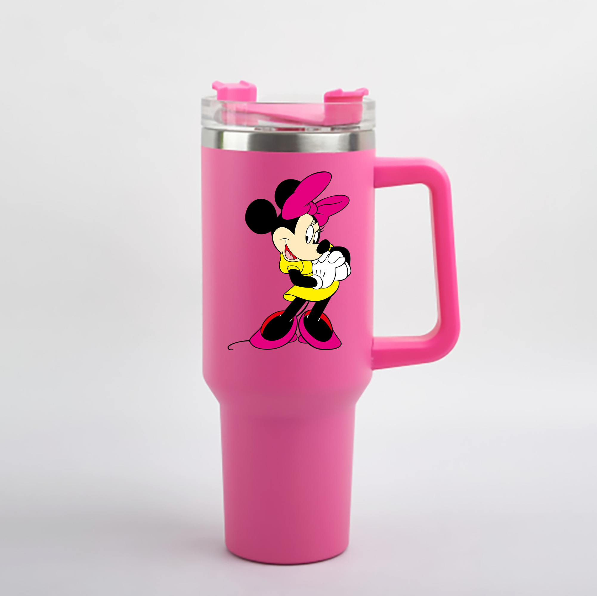 （画像用） ミッキーマウス Mickey Mouse 1200mL車用タンブラー - クリスタルステッカー（プラスチックストロー付き）